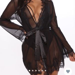 Silky black robe